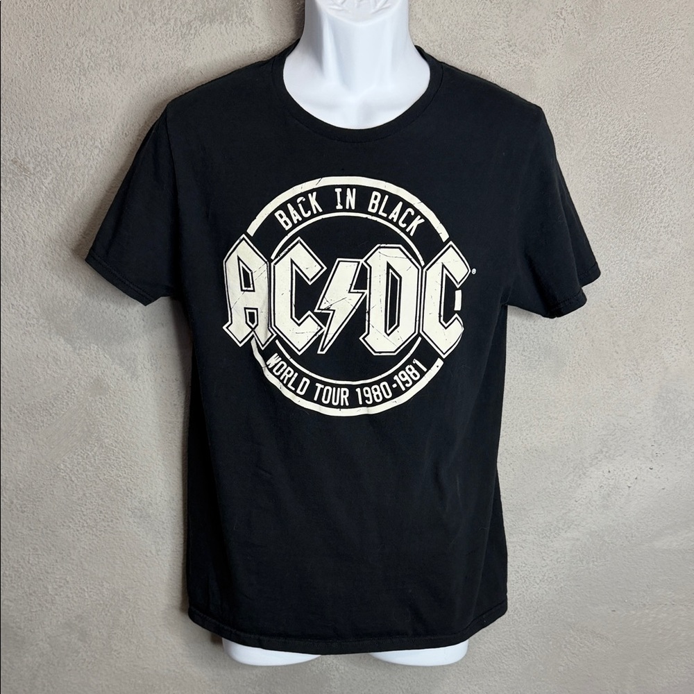 AC/DC Black Tee with White Logo